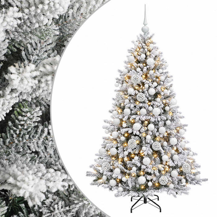 Brad de Crăciun artificial cu globuri 180 cm 300 LED-uri WALTI