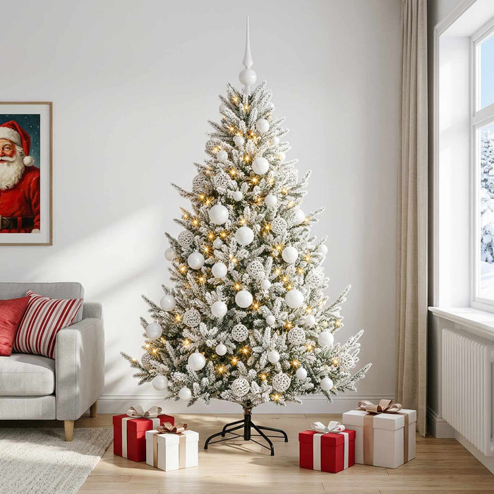Brad de Crăciun artificial cu glob 180 cm 300 LED-uri Alb cald WALTI