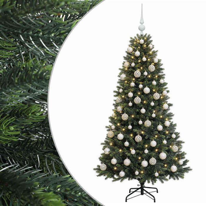 Brad de Crăciun artificial cu globuri 180 cm 300 LED-uri WALTI