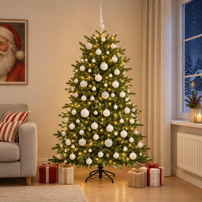 Brad de Crăciun artificial cu glob 180 cm 300 LED-uri Alb cald WALTI