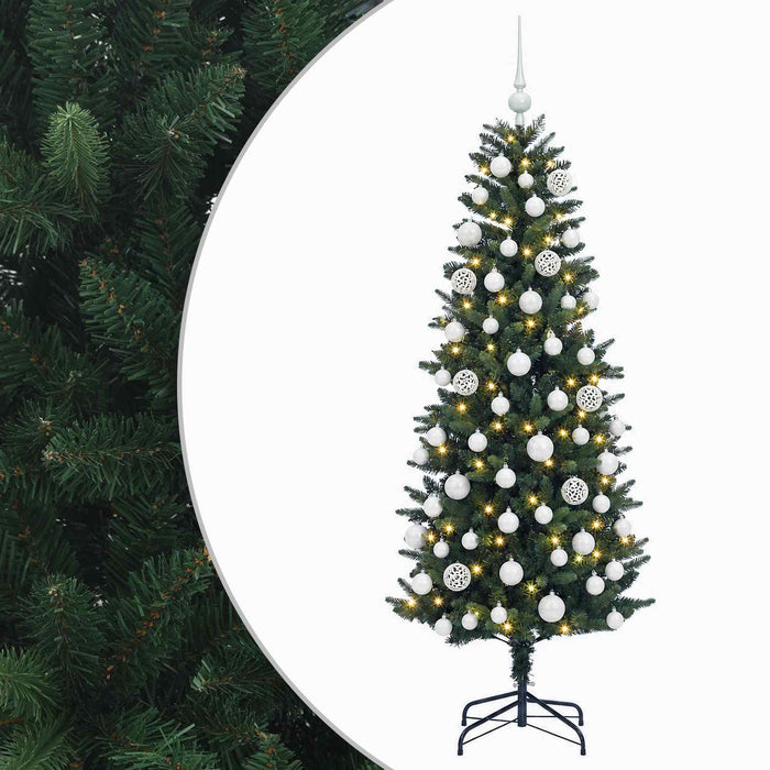 Brad de Crăciun artificial cu globuri 210 cm 300 LED-uri WALTI