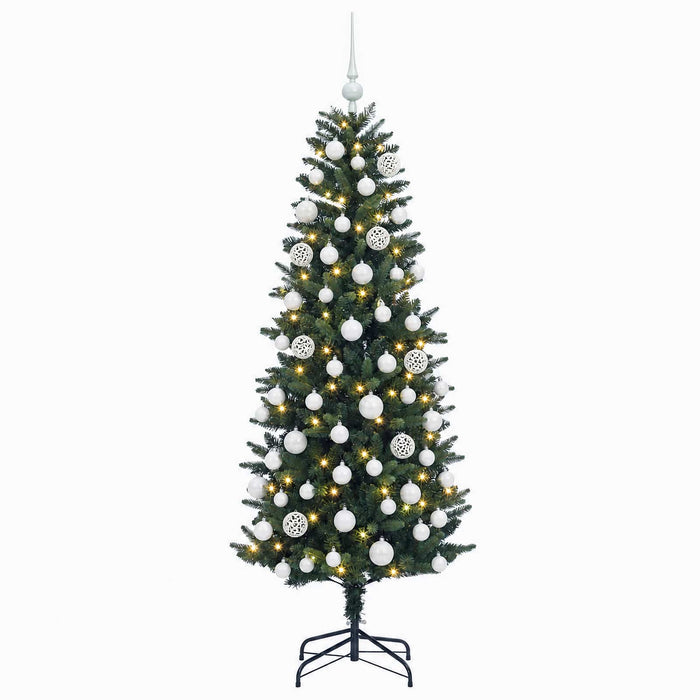 Brad de Crăciun artificial cu globuri 210 cm 300 LED-uri WALTI