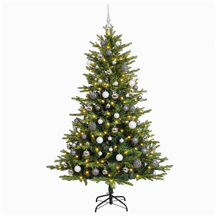 Brad de Crăciun artificial cu globuri 210 cm 300 LED-uri - WALTI WALTI