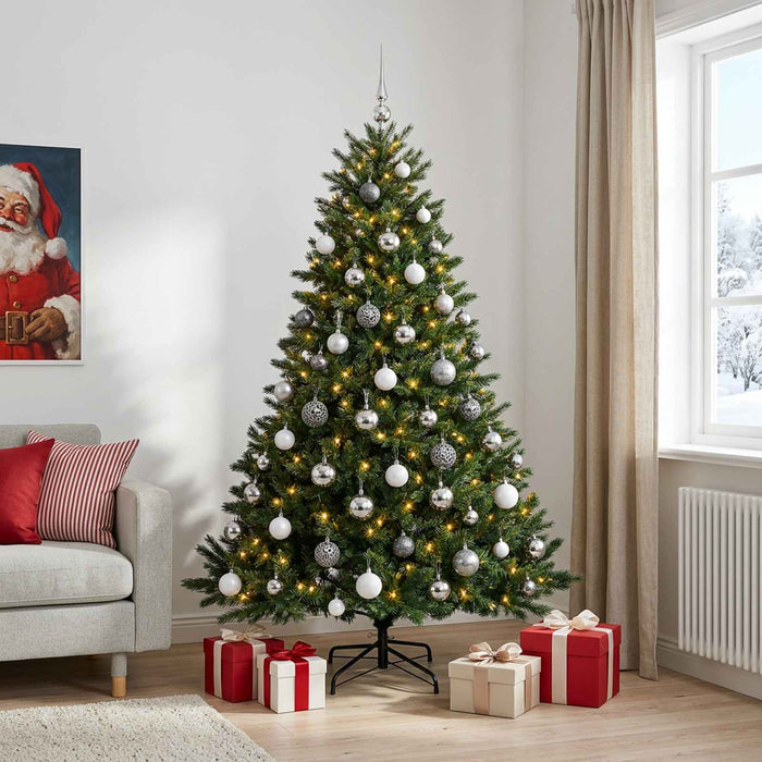 Brad de Crăciun artificial cu glob 210 cm 300 LED-uri Alb cald - WALTI WALTI