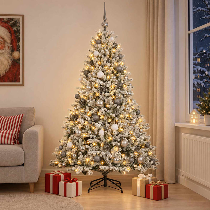 Brad de Crăciun artificial cu glob 210 cm 300 LED-uri Alb cald - WALTI WALTI
