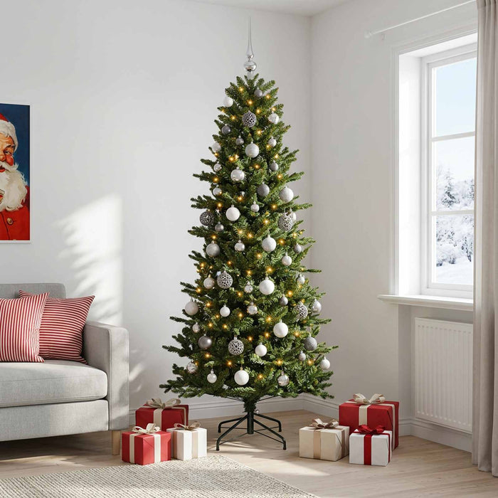 Brad de Crăciun artificial cu glob 210 cm 300 LED-uri Alb cald - WALTI WALTI