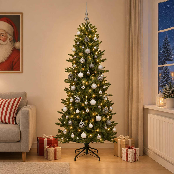 Brad de Crăciun artificial cu glob 210 cm 300 LED-uri Alb cald - WALTI WALTI