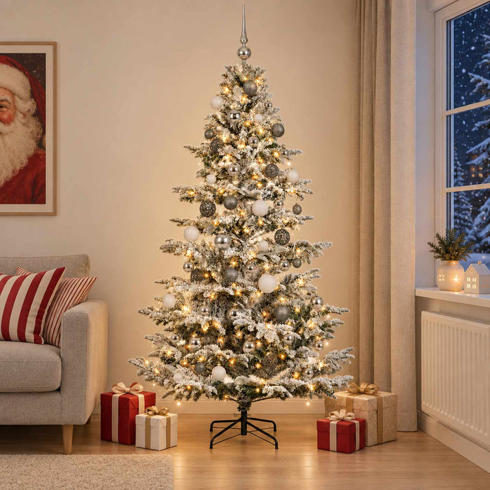 Brad de Crăciun artificial cu glob 210 cm 300 LED-uri Alb cald - WALTI WALTI