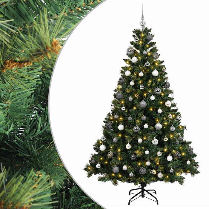 Brad de Crăciun artificial cu globuri 210 cm 300 LED-uri - WALTI WALTI