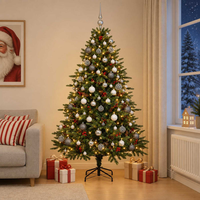 Brad de Crăciun artificial cu glob 180 cm 300 LED-uri Alb cald - WALTI WALTI