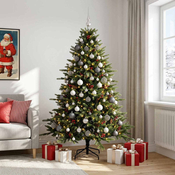 Brad de Crăciun artificial cu glob 180 cm 300 LED-uri Alb cald - WALTI WALTI