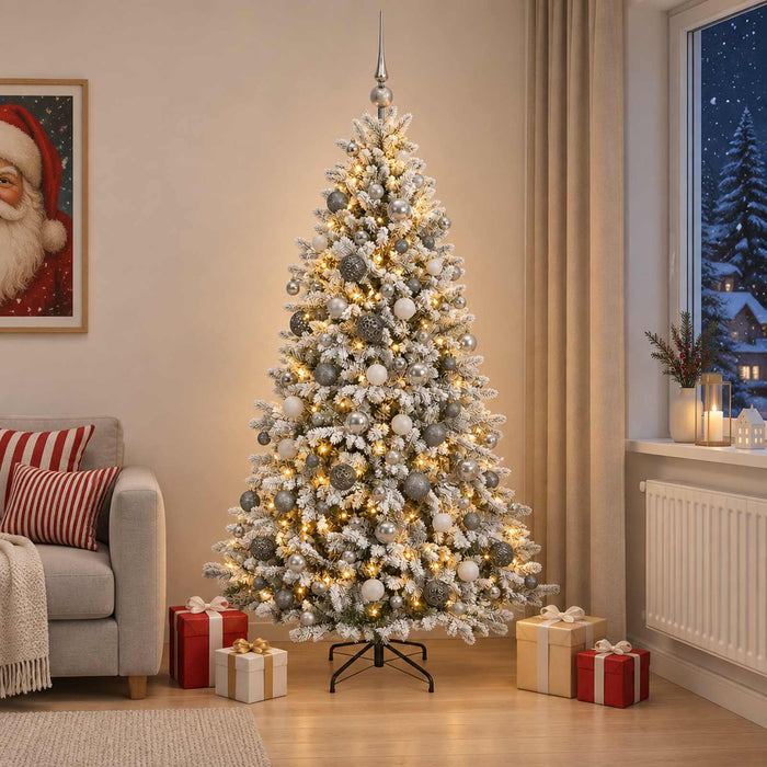 Brad de Crăciun artificial cu globuri 210 cm 300 LED-uri - WALTI WALTI