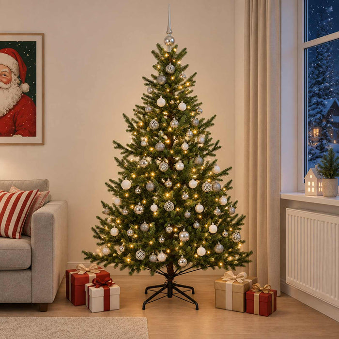 Brad de Crăciun artificial cu glob 180 cm 300 LED-uri Alb cald - WALTI WALTI