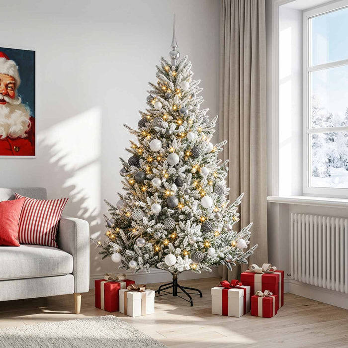 Brad de Crăciun artificial cu glob 210 cm 300 LED-uri Alb cald - WALTI WALTI