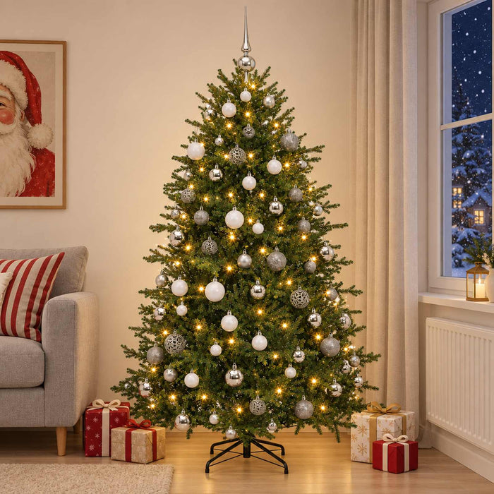 Brad de Crăciun artificial cu glob 180 cm 300 LED-uri Alb cald - WALTI WALTI