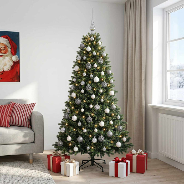 Brad de Crăciun artificial cu globuri 240 cm 300 LED-uri - WALTI WALTI