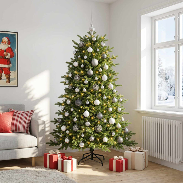 Brad de Crăciun artificial cu glob 210 cm 300 LED-uri Alb cald - WALTI WALTI