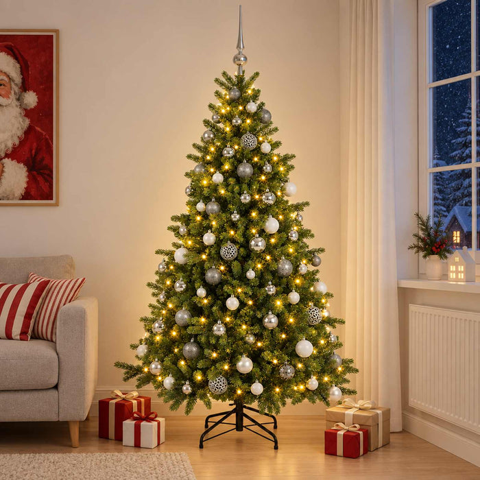 Brad de Crăciun artificial cu glob 180 cm 300 LED-uri Alb cald - WALTI WALTI