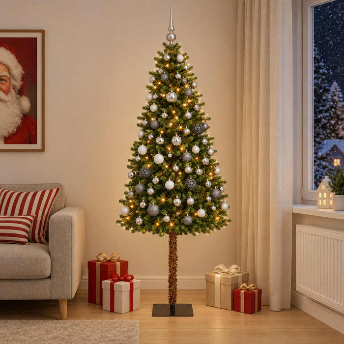 Brad de Crăciun artificial cu globuri 150 cm 150 LED-uri - WALTI WALTI