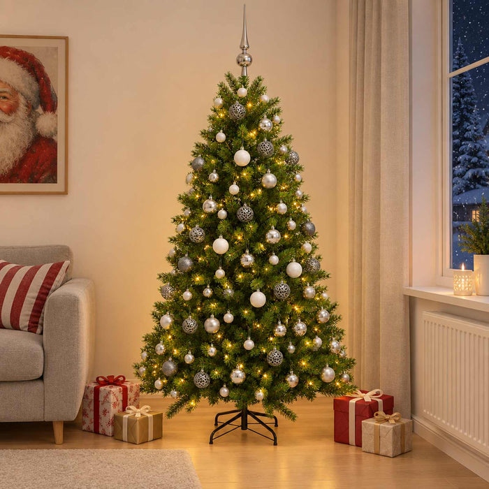 Brad de Crăciun artificial cu globuri 240 cm 300 LED-uri - WALTI WALTI