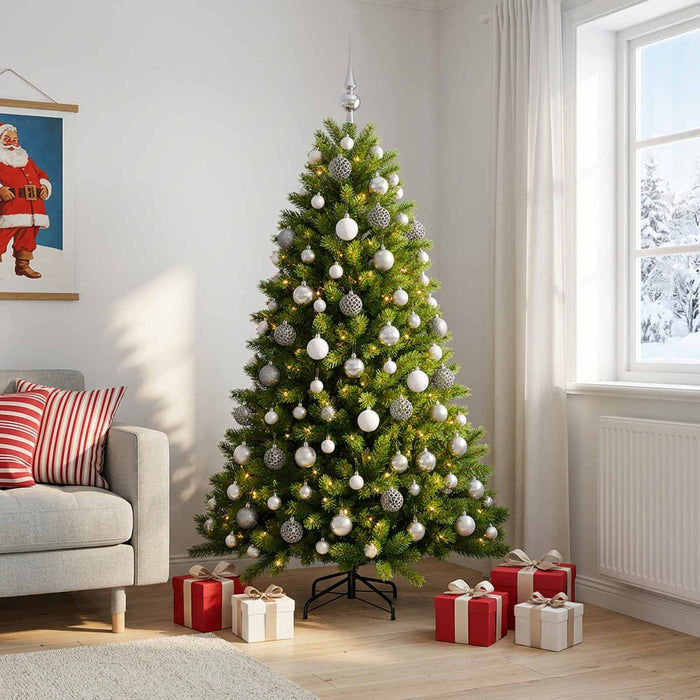 Brad de Crăciun artificial cu globuri 240 cm 300 LED-uri - WALTI WALTI
