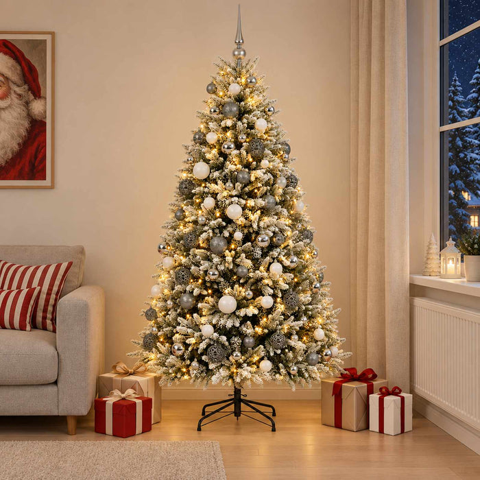 Brad de Crăciun artificial cu globuri 210 cm 300 LED-uri - WALTI WALTI