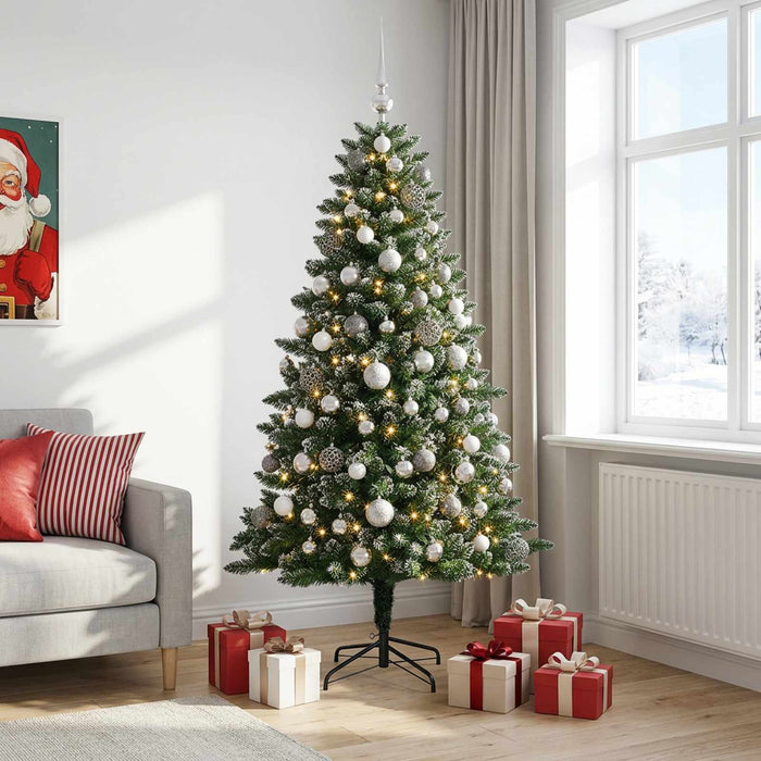 Brad de Crăciun artificial cu globuri 210 cm 300 LED-uri - WALTI WALTI