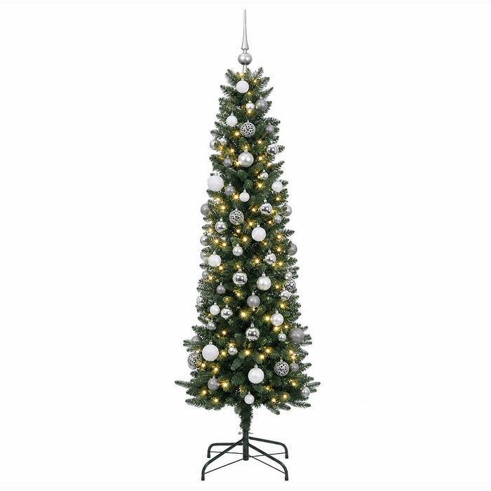 Brad de Crăciun artificial, îngust, cu globuri 210 cm - WALTI WALTI