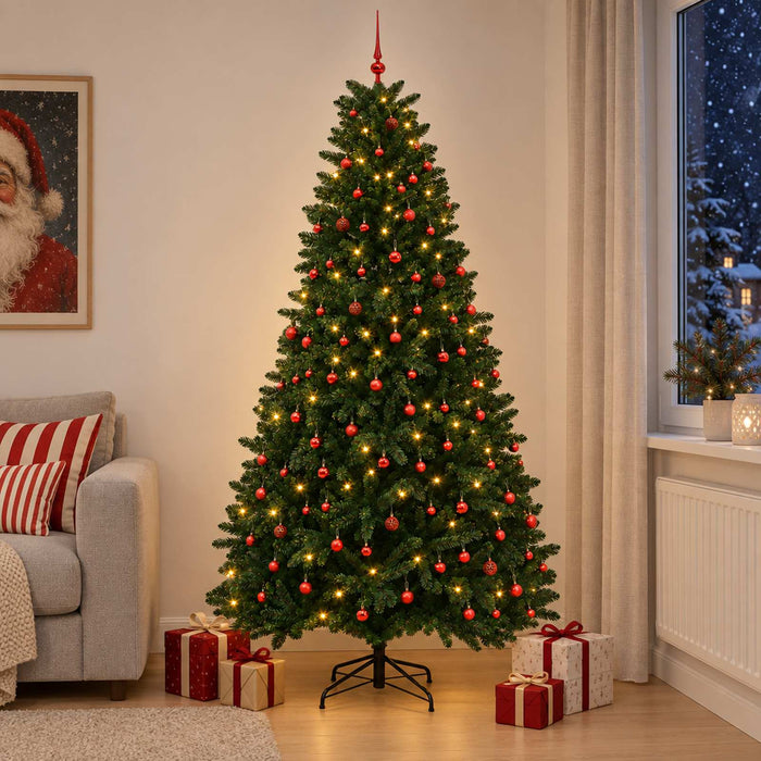 Brad de Crăciun artificial, verde mediu, cu globuri 270 cm - WALTI WALTI