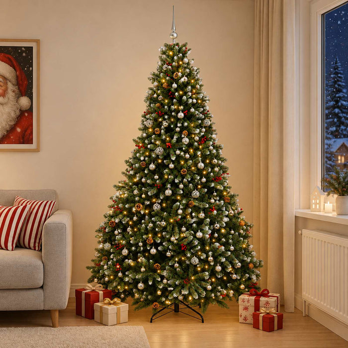 Brad de Crăciun artificial verde cu globuri 300 cm 600 LED-uri - WALTI WALTI