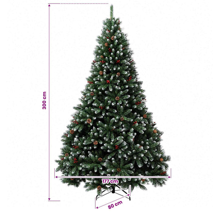 Brad de Crăciun artificial verde cu globuri 300 cm 600 LED-uri - WALTI WALTI