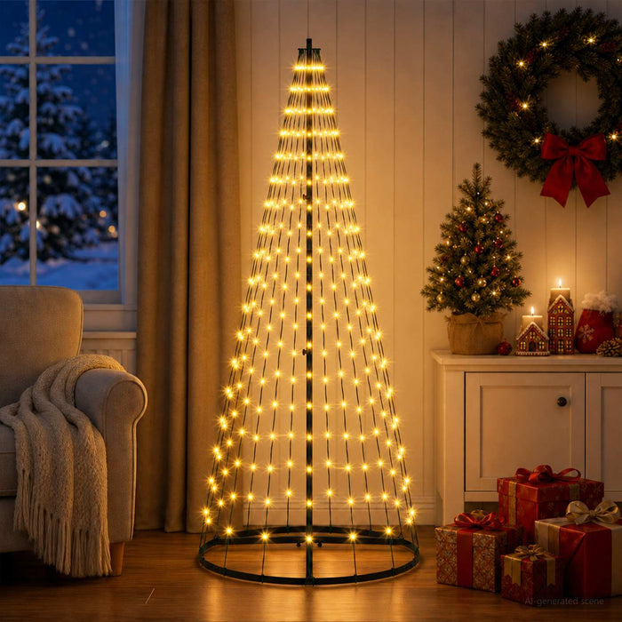 Brad de Crăciun LED 165 cm 270 LED-uri Alb cald Fier Negru - WALTI WALTI