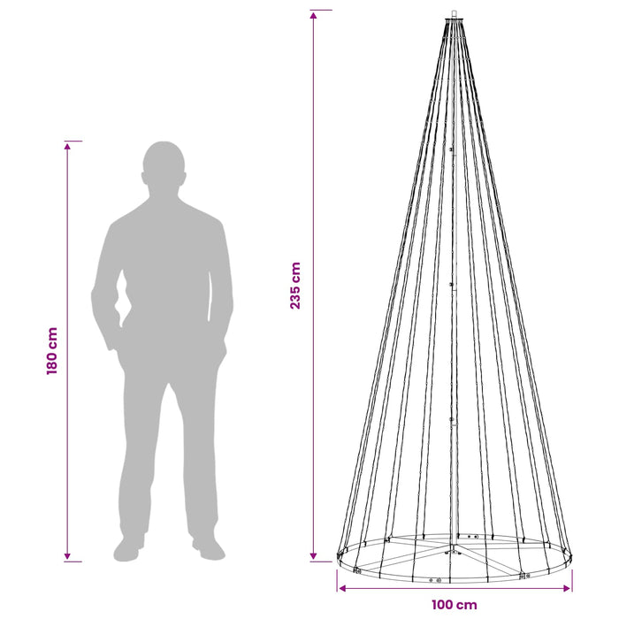 Brad de Crăciun LED 235 cm 500 LED-uri Alb cald Fier Negru WALTI