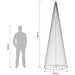 Brad de Crăciun LED 285 cm 744 LED-uri Alb cald Fier Negru - WALTI WALTI