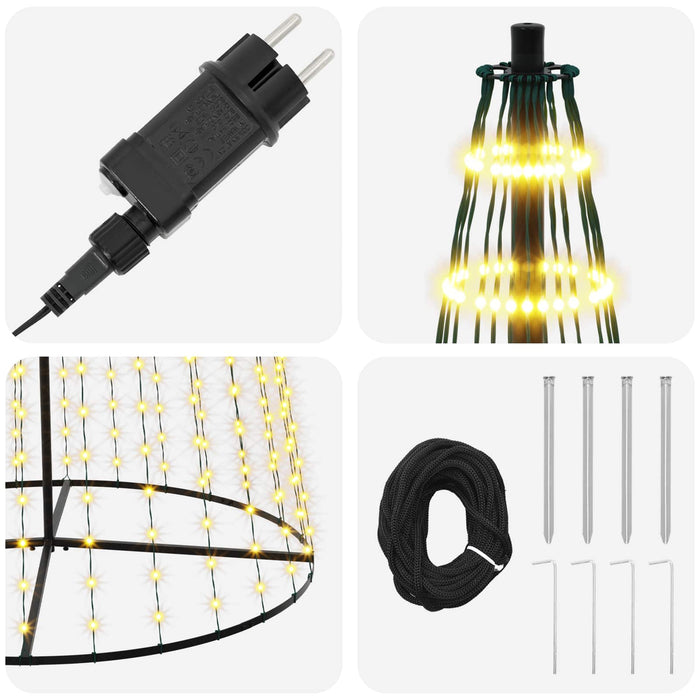 Brad de Crăciun LED 485 cm 1632 LED-uri Alb cald Fier Negru - WALTI WALTI