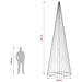 Brad de Crăciun LED 485 cm 1632 LED-uri Alb cald Fier Negru - WALTI WALTI