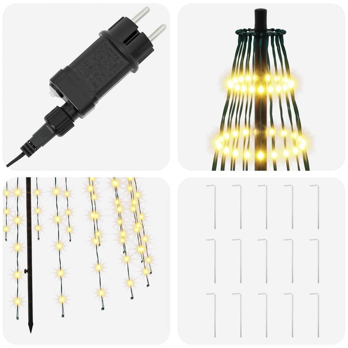 Brad de Crăciun LED 235 cm 500 LED-uri Alb cald Fier Negru - WALTI WALTI