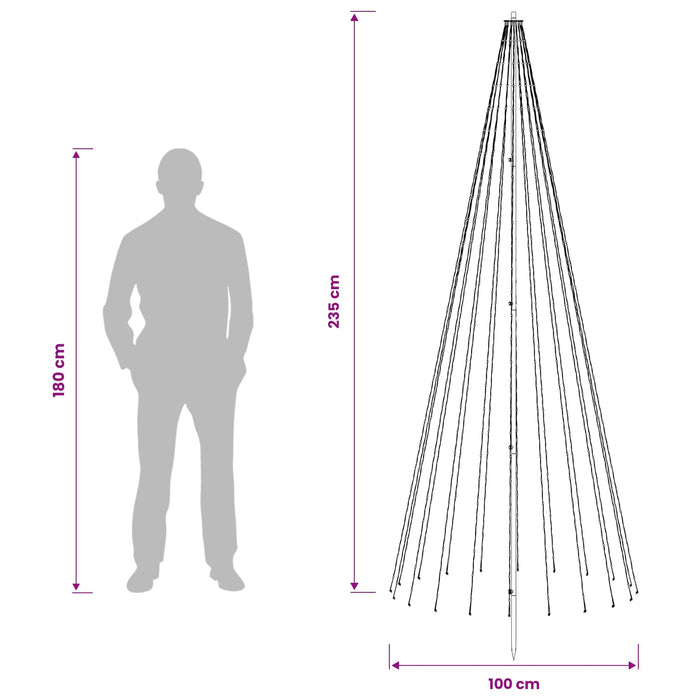 Brad de Crăciun LED 235 cm 500 LED-uri Alb cald Fier Negru - WALTI WALTI