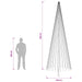 Brad de Crăciun LED 385 cm 1148 LED-uri Alb cald Fier Negru - WALTI WALTI