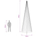 Brad de Crăciun LED 485 cm 1632 LED-uri Alb cald Fier Negru - WALTI WALTI