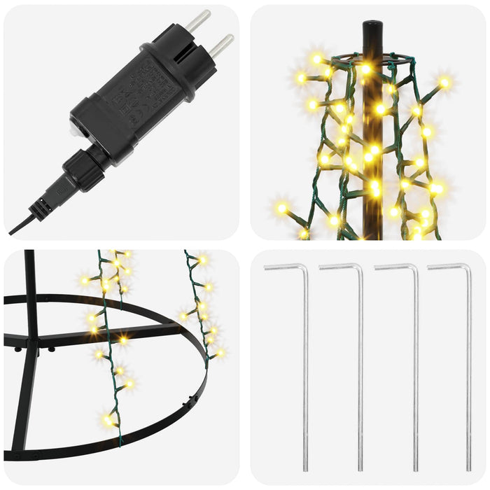 Brad de Crăciun LED 165 cm 540 LED-uri Alb cald Oțel Negru - WALTI WALTI