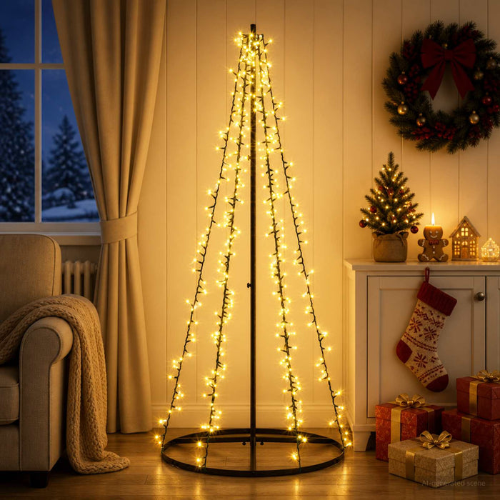 Brad de Crăciun LED 165 cm 540 LED-uri Alb cald Oțel Negru - WALTI WALTI