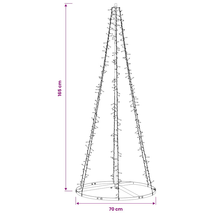 Brad de Crăciun LED 165 cm 540 LED-uri Alb cald Oțel Negru - WALTI WALTI