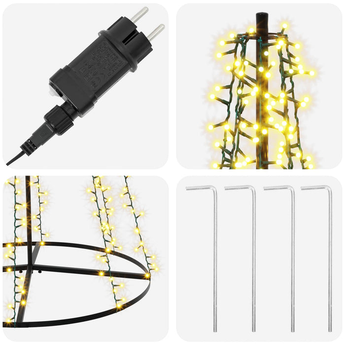 Brad de Crăciun LED 235 cm 1000 LED-uri Alb cald Oțel Negru - WALTI WALTI
