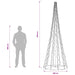 Brad de Crăciun LED 285 cm 1550 LED-uri Alb cald Oțel Negru - WALTI WALTI