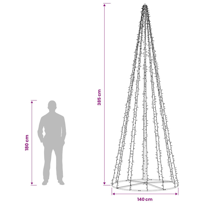 Brad de Crăciun LED 385 cm 2460 LED-uri Alb cald Oțel Negru - WALTI WALTI