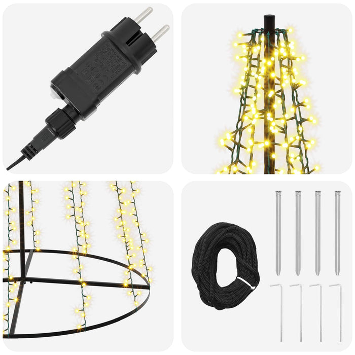 Brad de Crăciun LED 485 cm 3000 LED-uri Alb cald Oțel Negru - WALTI WALTI