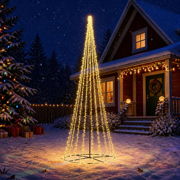 Brad de Crăciun LED 485 cm 3000 LED-uri Alb cald Oțel Negru - WALTI WALTI