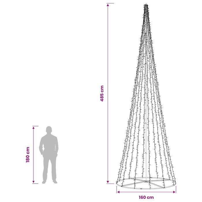 Brad de Crăciun LED 485 cm 3000 LED-uri Alb cald Oțel Negru - WALTI WALTI