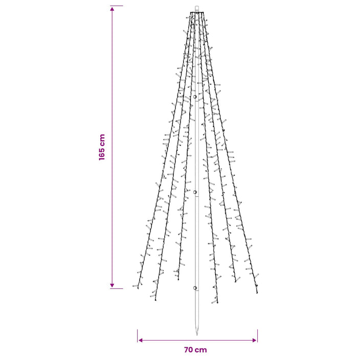 Brad de Crăciun LED 165 cm 540 LED-uri Alb cald Oțel Negru WALTI